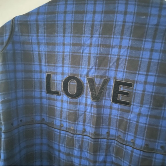 Maje Cebel Embroidered Plaid Love Button-Down Shirt size 1 - Picture 8 of 11